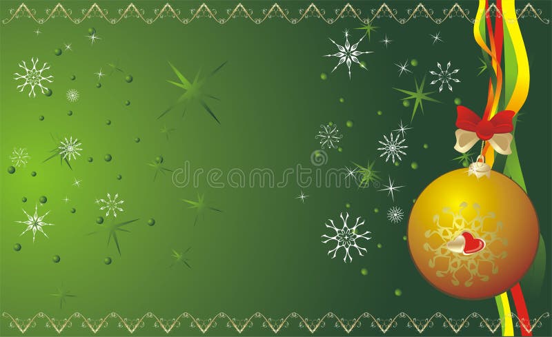 Ball and snowflakes. Christmas banner