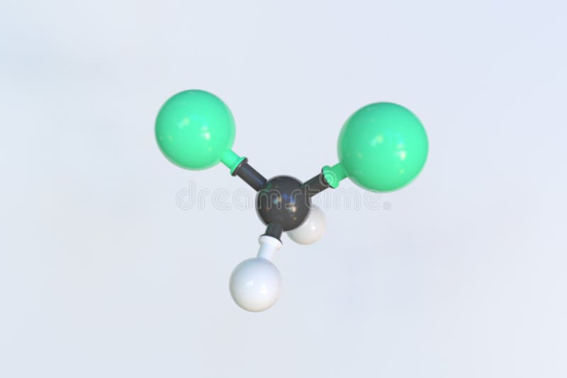 Molecule of Difluoromethane, Isolated Molecular Model. 3D Rendering ...