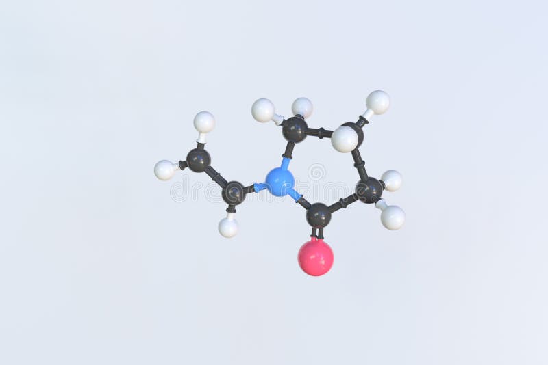 Polyvinylpyrrolidone Molecule Made with Balls, Scientific Molecular