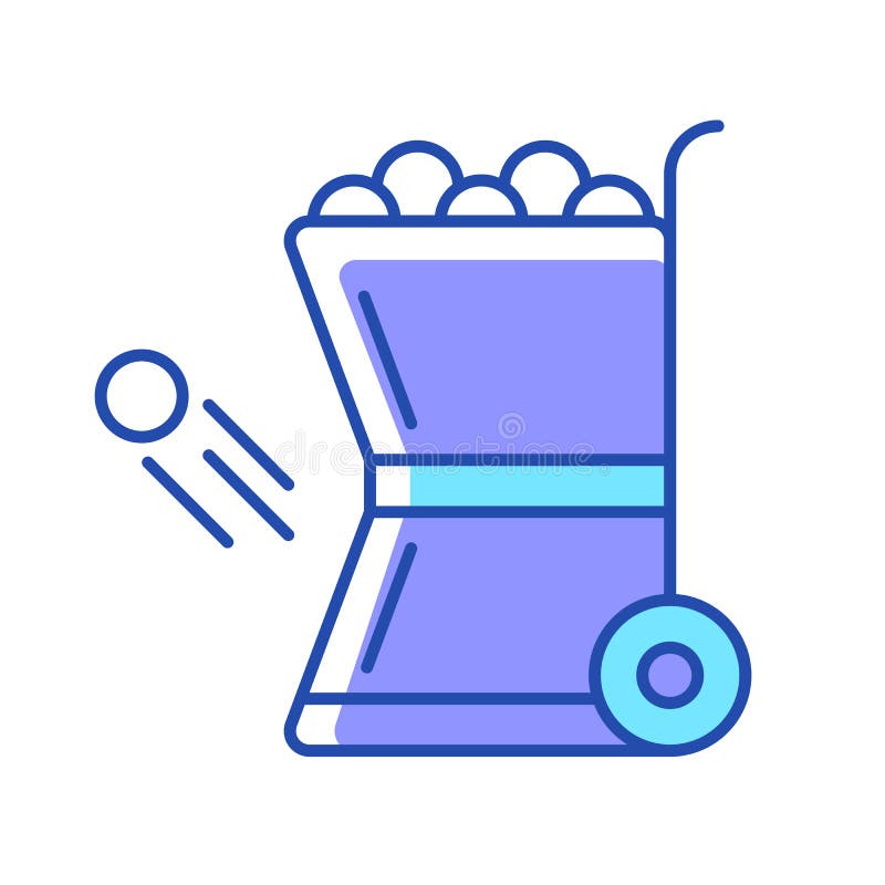 Ball throwing devices RGB color icon stock illustration