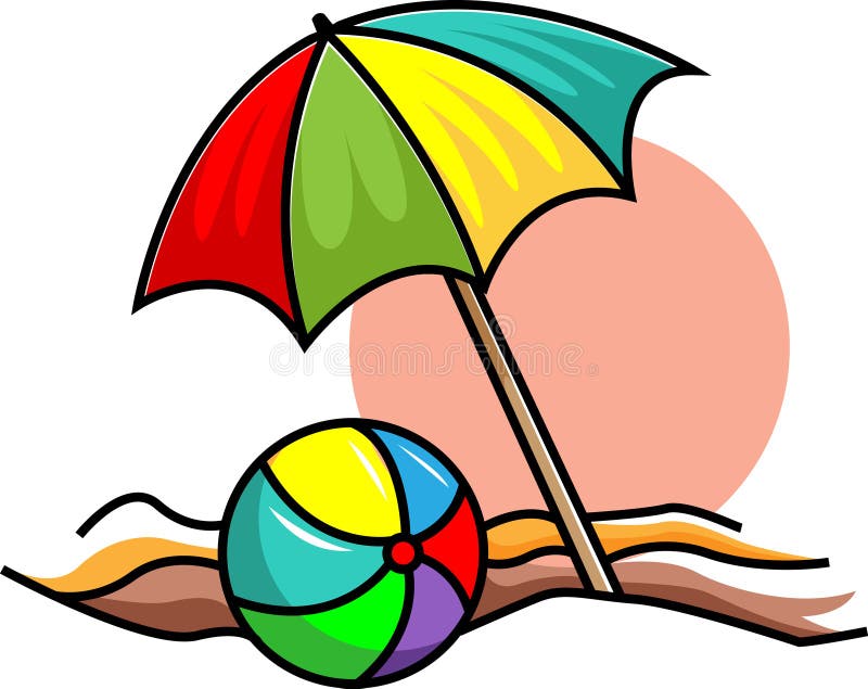 Beach umbrella with chair stock vector. Illustration of parasol 87258172