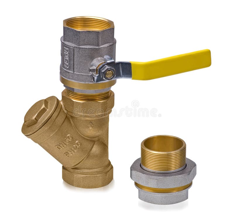 Ball Valve with Filter and Deep Cleaning Hygienic Squeegee Stock Image