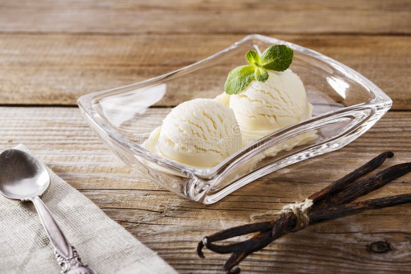 Ball of vanilla ice cream stock image. Image of dessert 52018153
