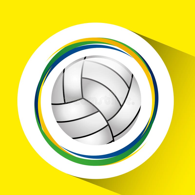Ball Volleyball Olympic Games Brazilian Flag Colors Stock Vector ...