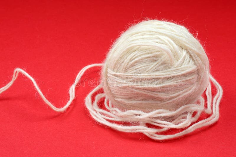Ball of white wool stock photo. Image of clew, skein, thread 8600794