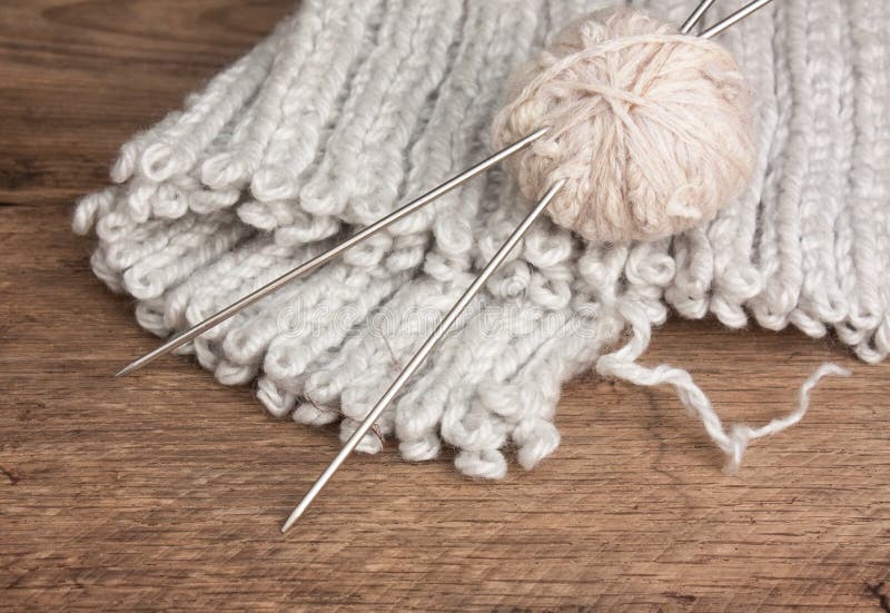 Ball of Wool and Knitting Needles Stock Photo - Image of fashion ...