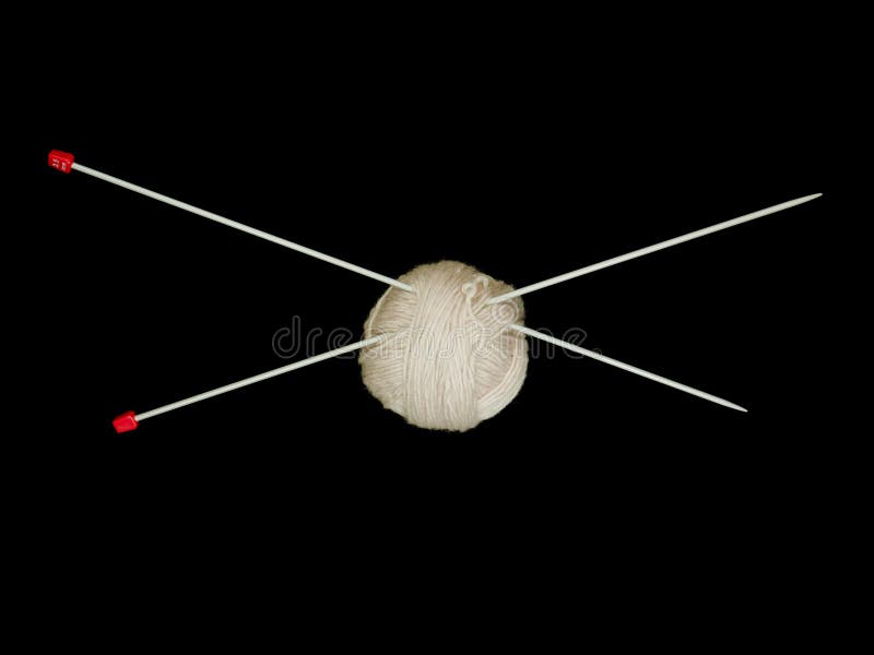 Ball of Yarn and Knitting Needles Stock Photo Image of cotton, round