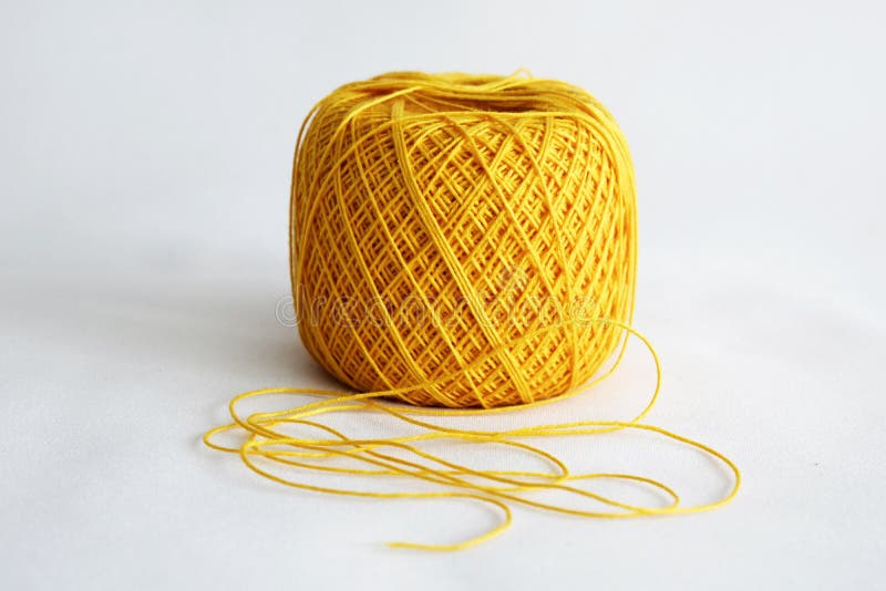 Yellow yarn ball, Stock image