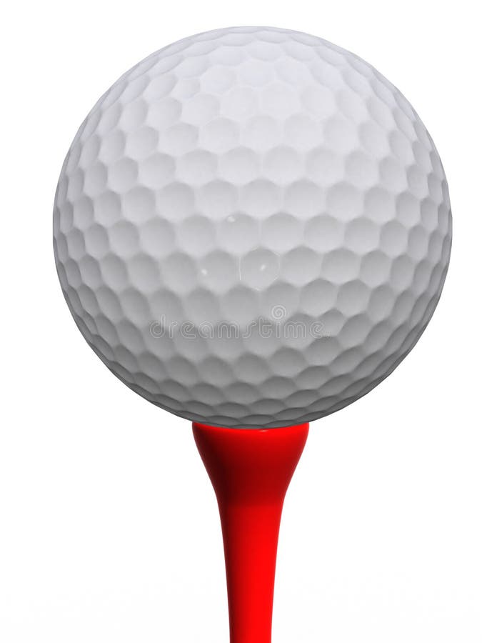 Balle de golf et té rouge illustration libre de droits Balle de golf et té rouge illustration libre de droits