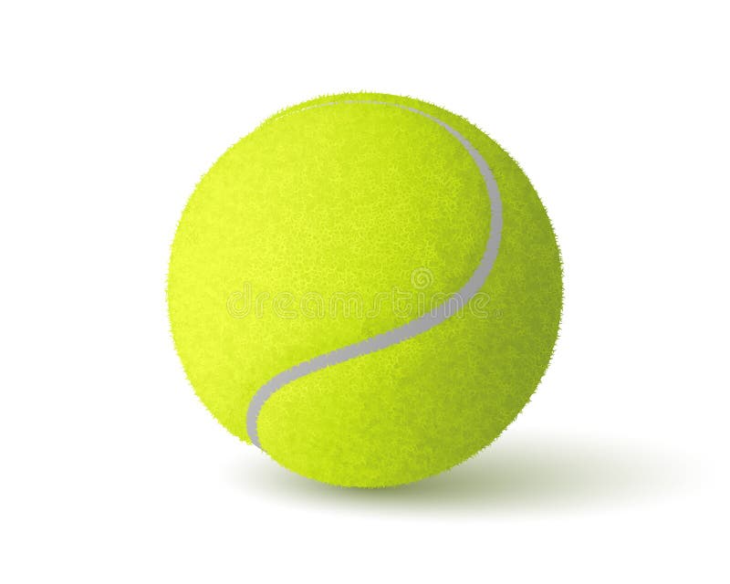 une illustration de vecteur de balle de tennis avec ombre sur fond