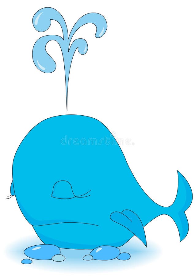 Ballena azul triste ilustración del vector Ballena azul triste ilustración del vector