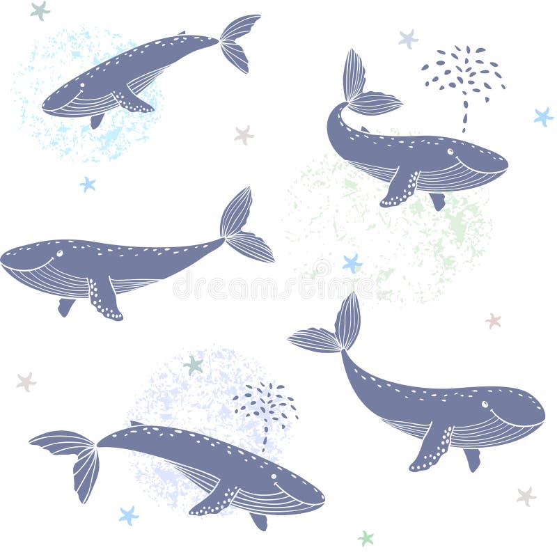 Ballenas inconsútiles stock de ilustración Ballenas inconsútiles stock de ilustración