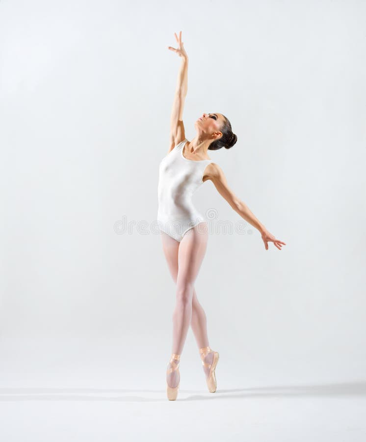Ballerina auf grauer Version stockfoto Ballerina auf grauer Version stockfoto
