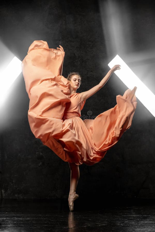 Ballerina demonstrates dance skills. Beautiful classic ballet. stock photo Ballerina demonstrates dance skills. Beautiful classic ballet. stock photo