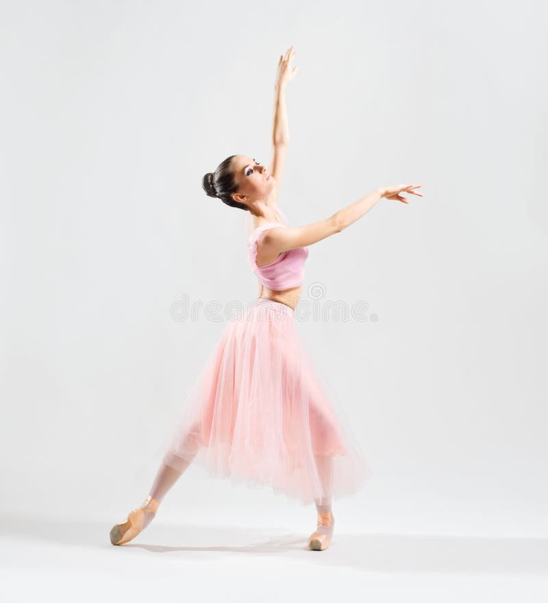 Young ballerina on grey version