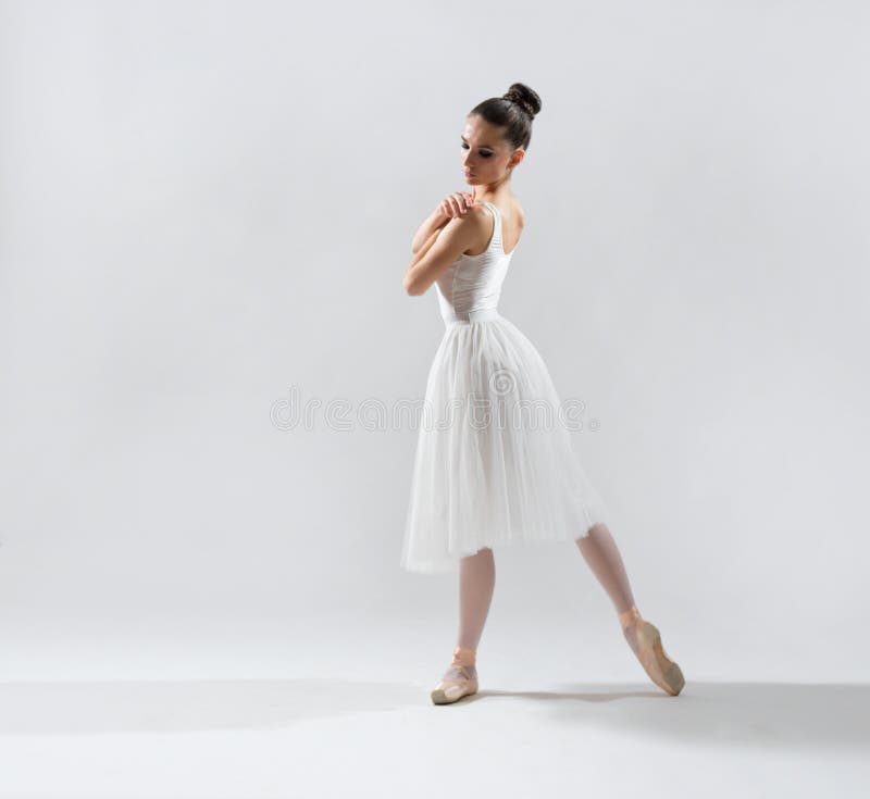 Young ballerina on grey version