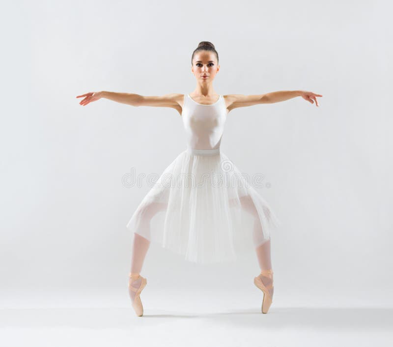 Young ballerina on grey version