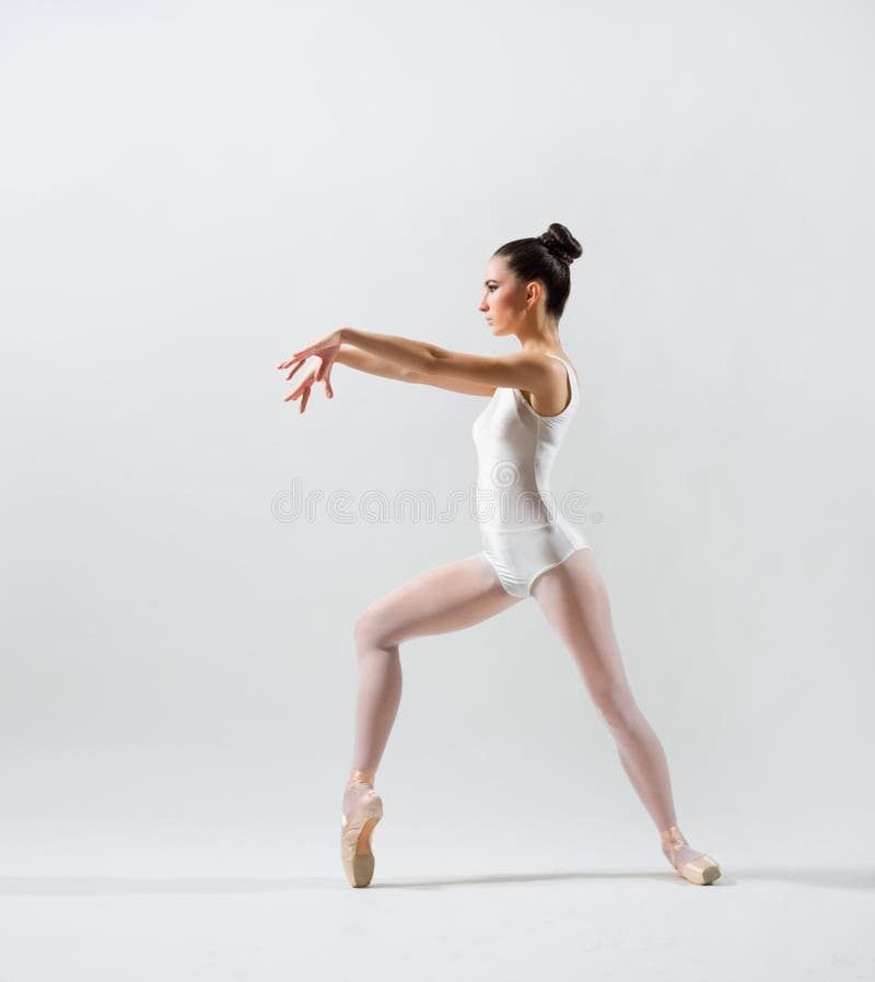 Young ballerina on grey version