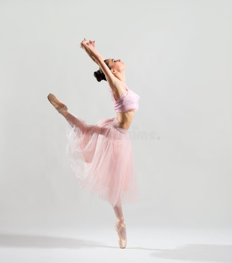 Young ballerina on grey version