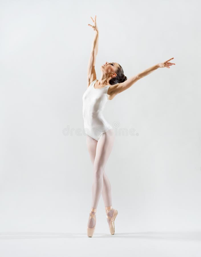 Young ballerina on grey version