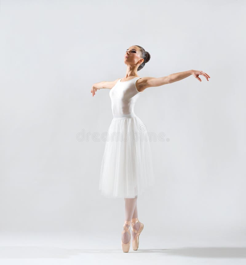 Young ballerina on grey version