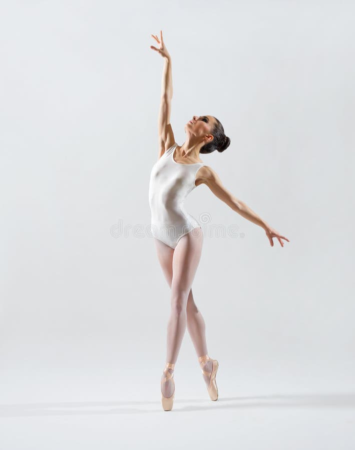 Young ballerina on grey version