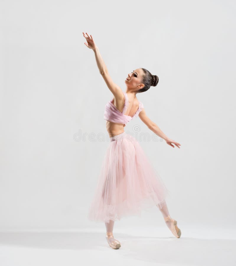 Young ballerina on grey version