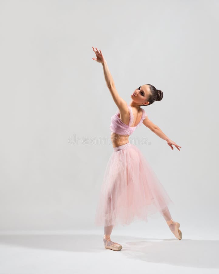 Young ballerina on grey version