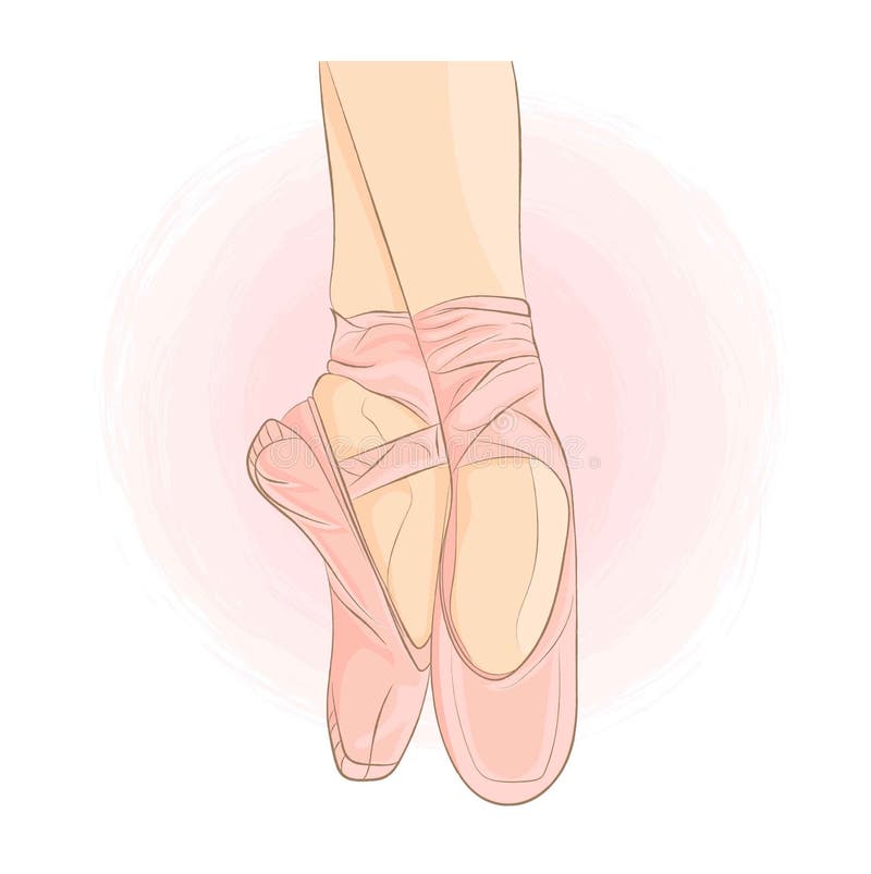 Ballerina in her Pink Ballet Pointes royalty free illustration