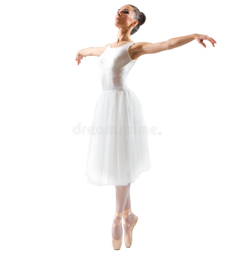 Ballerina lokalisiert auf weißem ver