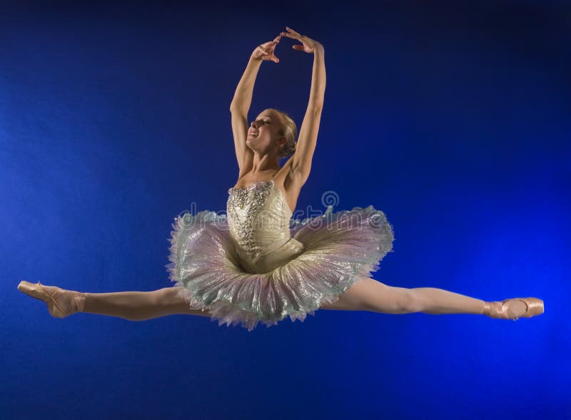 Ballerina mid-air leap stock image. Image of flexibility - 6879703