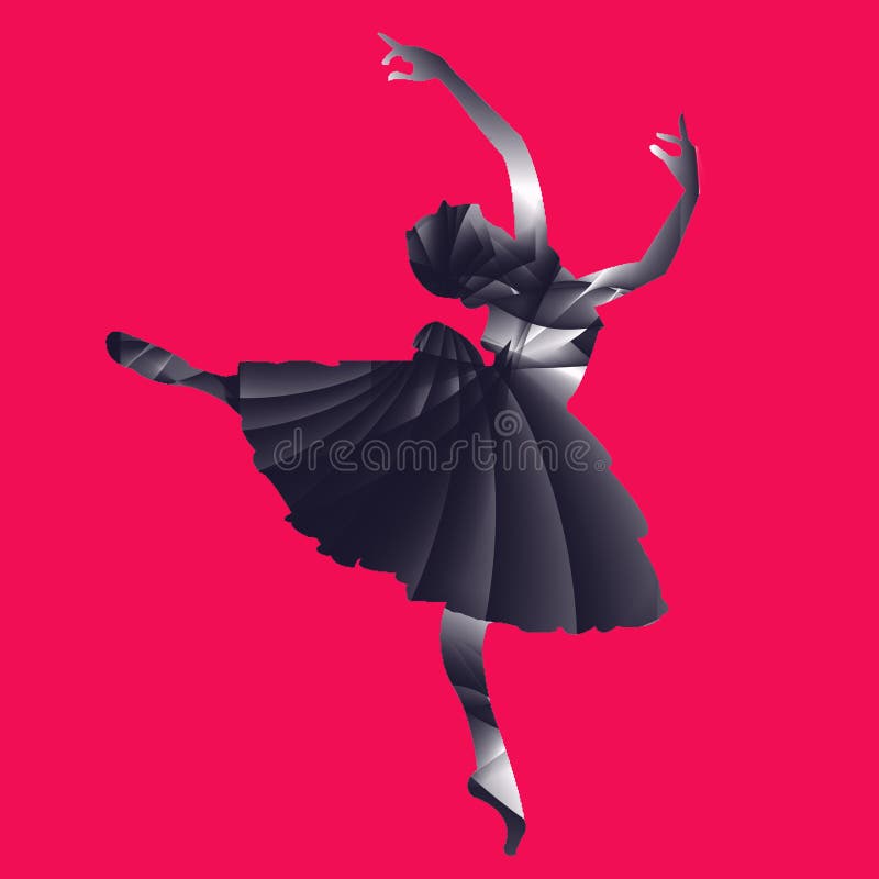 Ballerina on a pink background stock illustration