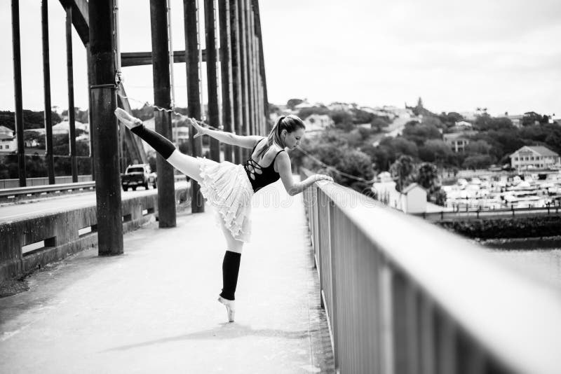 Ballerina in suspended kick