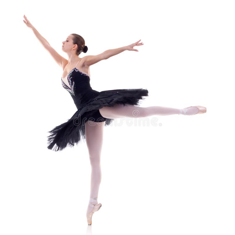 Ballerina wearing black tu tu