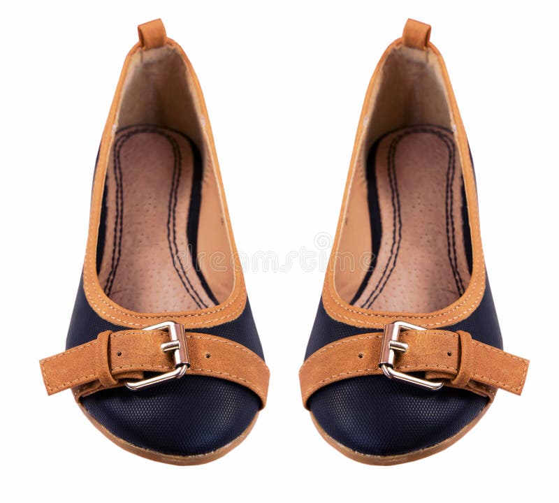 Ballerinas Flat Shoes Isolated on White. Stock Photo Image of