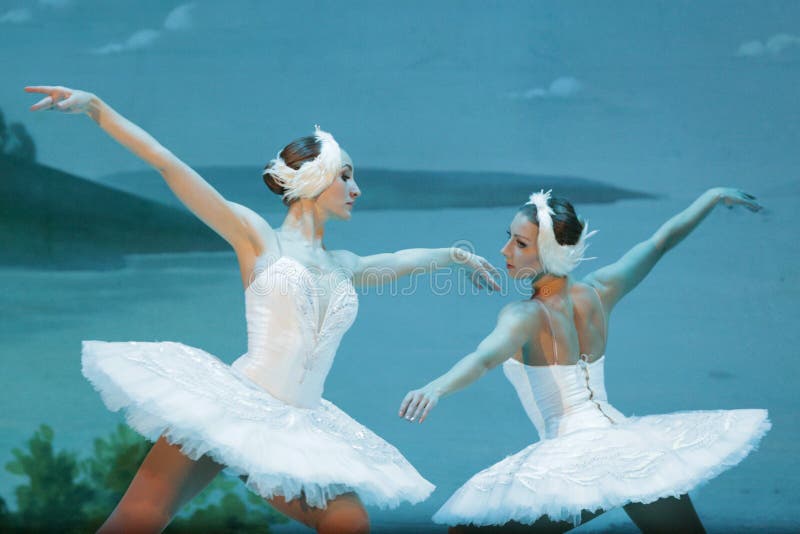 Sofia, Bulgaria - December 7, 2016: St. Petersburg`s state `Ballet on Ice` performs Swan Lake Ballet on ice in hall 1 of National Palace of Culture. Sofia, Bulgaria - December 7, 2016: St. Petersburg`s state `Ballet on Ice` performs Swan Lake Ballet on ice in hall 1 of National Palace of Culture.