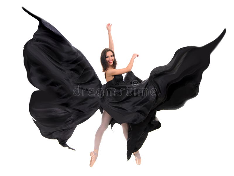 Ballet vrouwelijke danser in zwart satijn royalty-vrije stock foto's Ballet vrouwelijke danser in zwart satijn royalty-vrije stock foto's