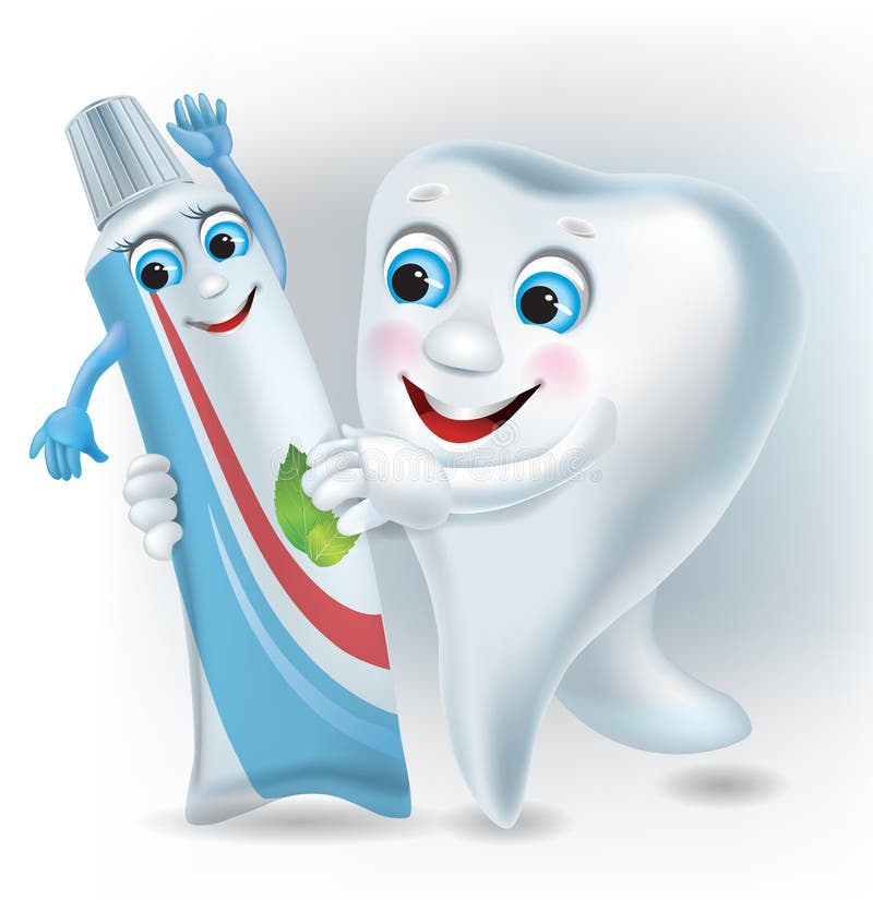 Ballo del dente e del dentifricio in pasta illustrazione vettoriale Ballo del dente e del dentifricio in pasta illustrazione vettoriale