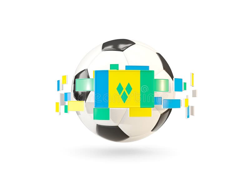 Ballon de football avec la ligne des drapeaux Drapeau de saint vincent et du GR illustration stock Ballon de football avec la ligne des drapeaux Drapeau de saint vincent et du GR illustration stock