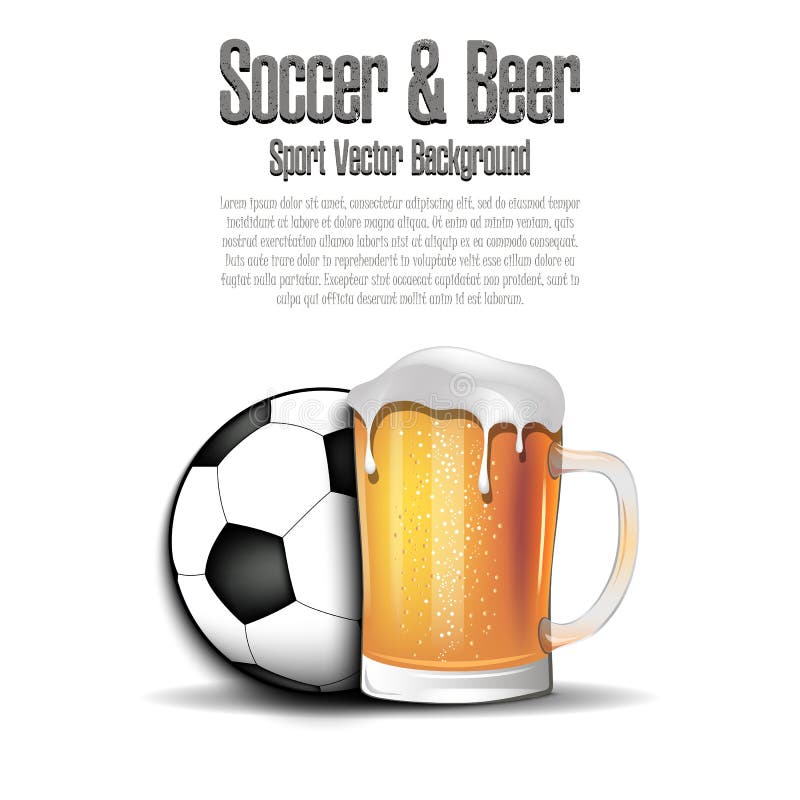 Ballon de football avec la tasse de bière illustration stock Ballon de football avec la tasse de bière illustration stock