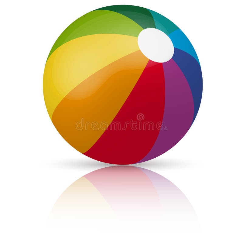 Ballon de plage coloré illustration de vecteur. Illustration du loisirs -  64772873