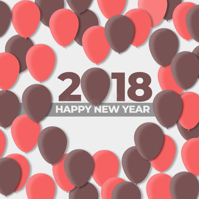 Ballon-Design-Feiertag der guten Rutsch ins Neue Jahr-2018 - 2017 vektor abbildung Ballon-Design-Feiertag der guten Rutsch ins Neue Jahr-2018 - 2017 vektor abbildung