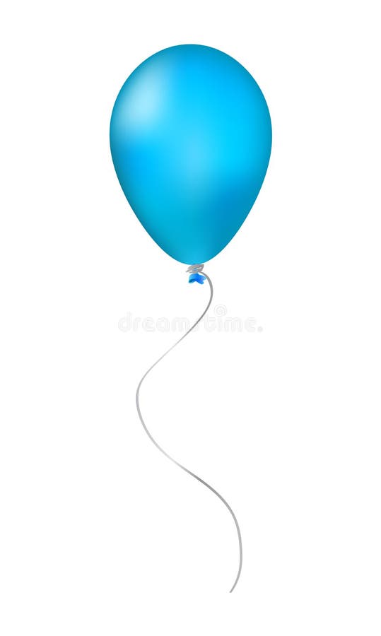 Ballon En Forme De Coeur Bleu Avec La Ficelle De Ondulation Noire