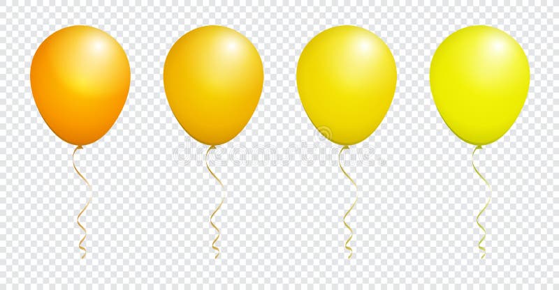 Ballon jaune brillant de couleur d'isolement sur le blanc dans l'ensemble de vecteur illustration stock
