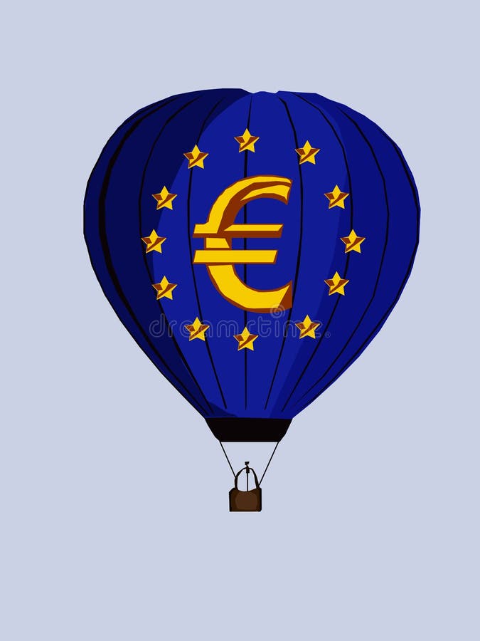 Ballon met tekeneuro, het vectorbeeld vector illustratie Ballon met tekeneuro, het vectorbeeld vector illustratie