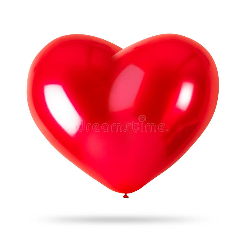 Ballon rouge de coeur d'isolement sur le fond blanc Décorations de partie images libres de droits Ballon rouge de coeur d'isolement sur le fond blanc Décorations de partie images libres de droits