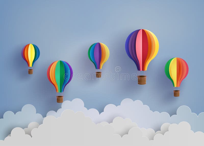 Ballon à air et nuage chaud