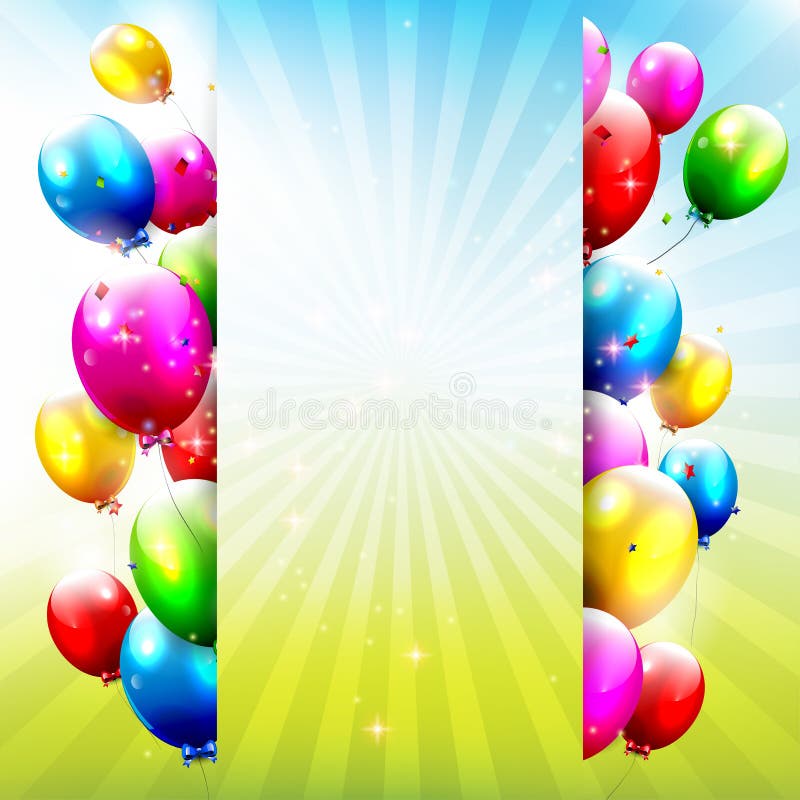 Ballons d'anniversaire illustration de vecteur. Illustration du salutation  - 43244940