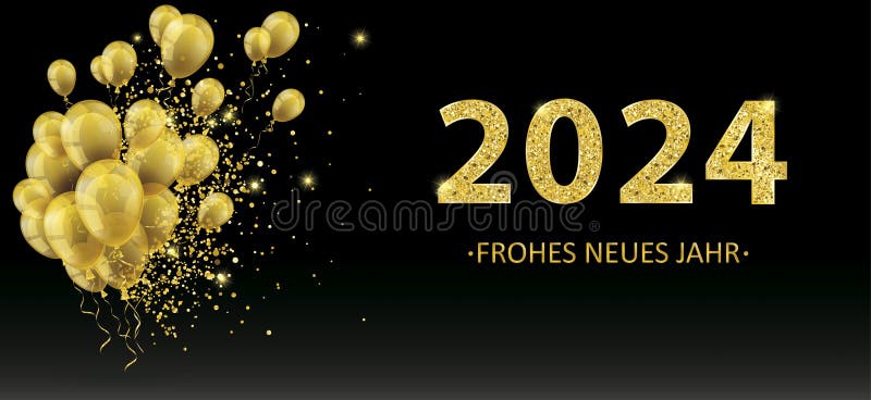 2024 Neues Jahr Golden Confetti Noir En-tête 2 Illustration de Vecteur -  Illustration du divertissement, texte: 278918172