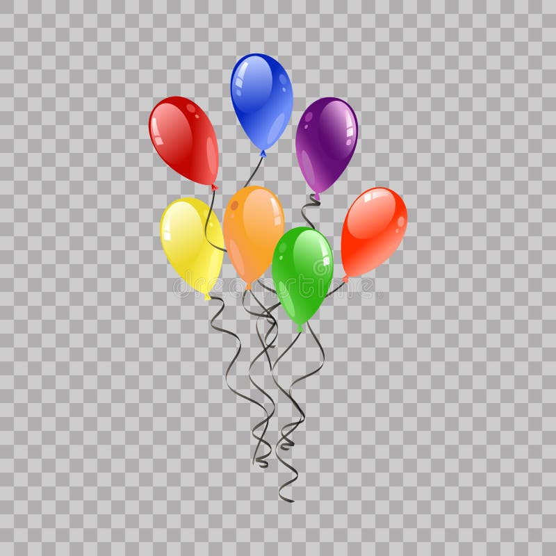 Ballons de fête volant pour la partie et les célébrations sur le fond transparent Ballons réalistes colorés d'hélium Party la déc illustration stock Ballons de fête volant pour la partie et les célébrations sur le fond transparent Ballons réalistes colorés d'hélium Party la déc illustration stock